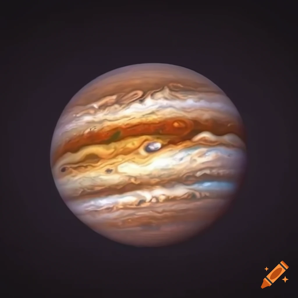 Jupiter planet on black background in lofi style