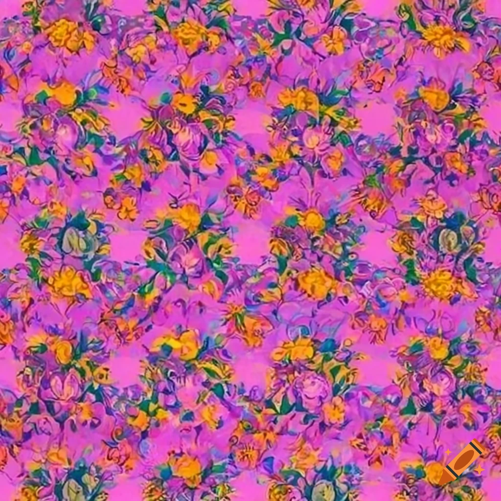 Intricate repeating floral pattern in pastel pop art style on Craiyon