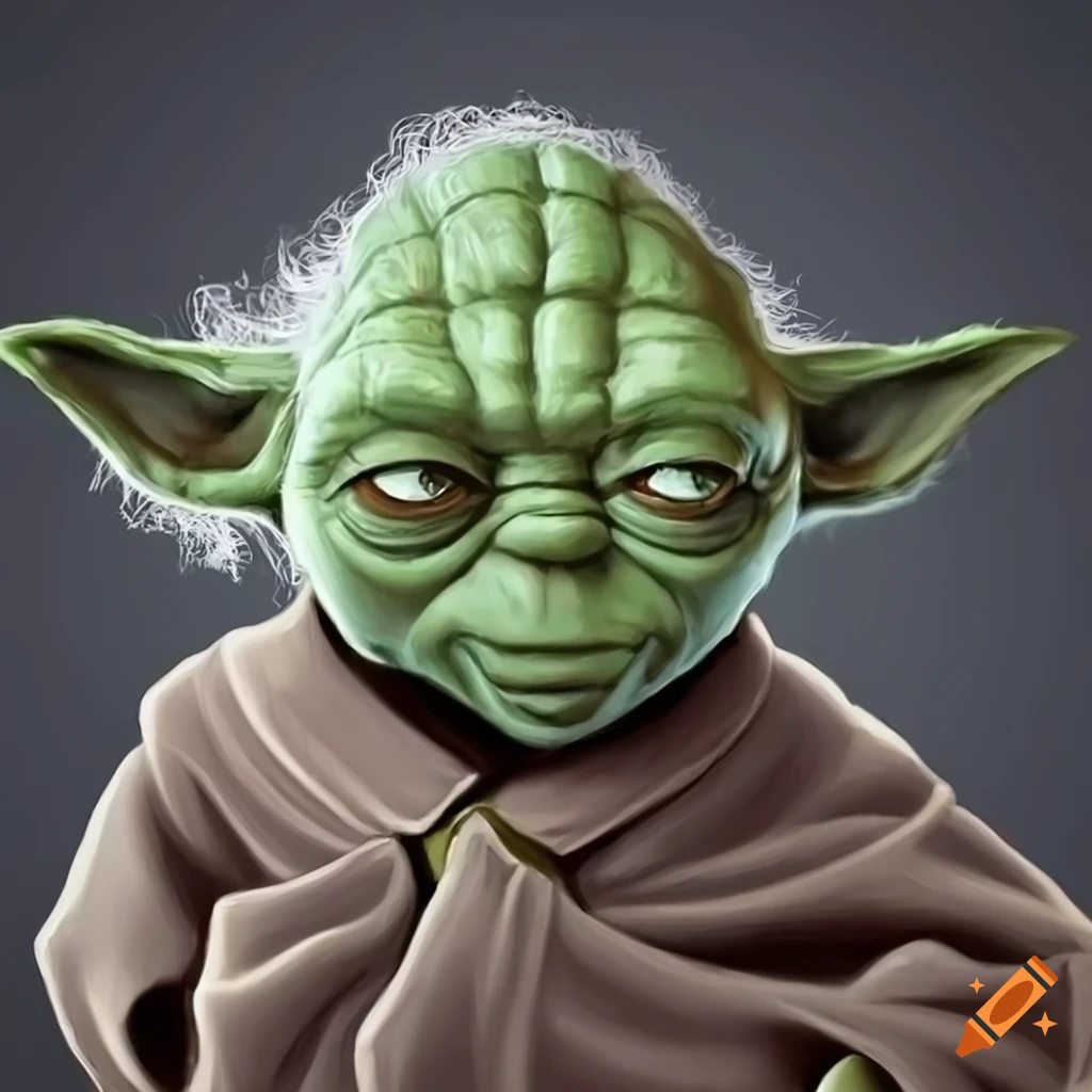 Yoda with long hair on Craiyon