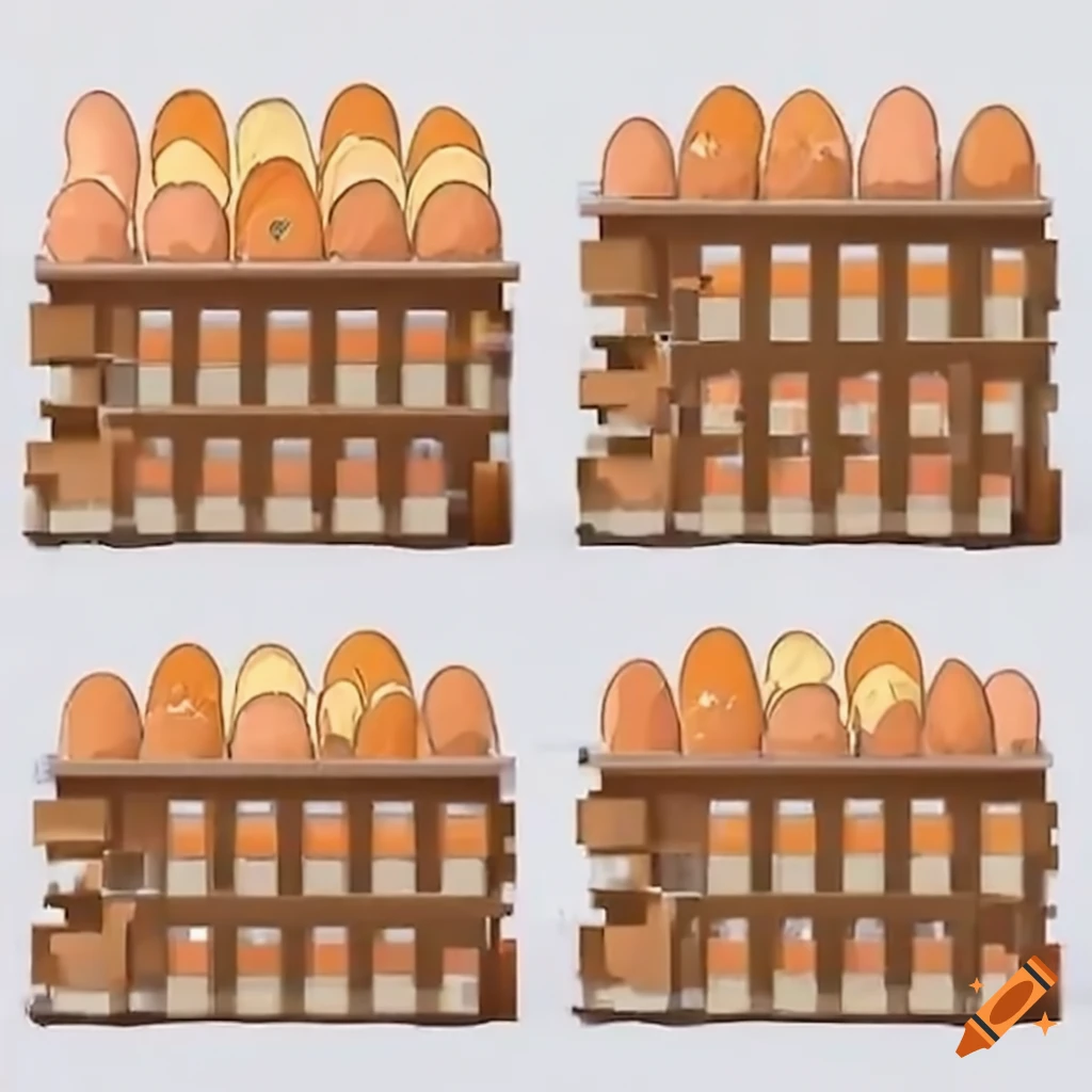 Stack of fresh eggs at the entrance of an apartment building