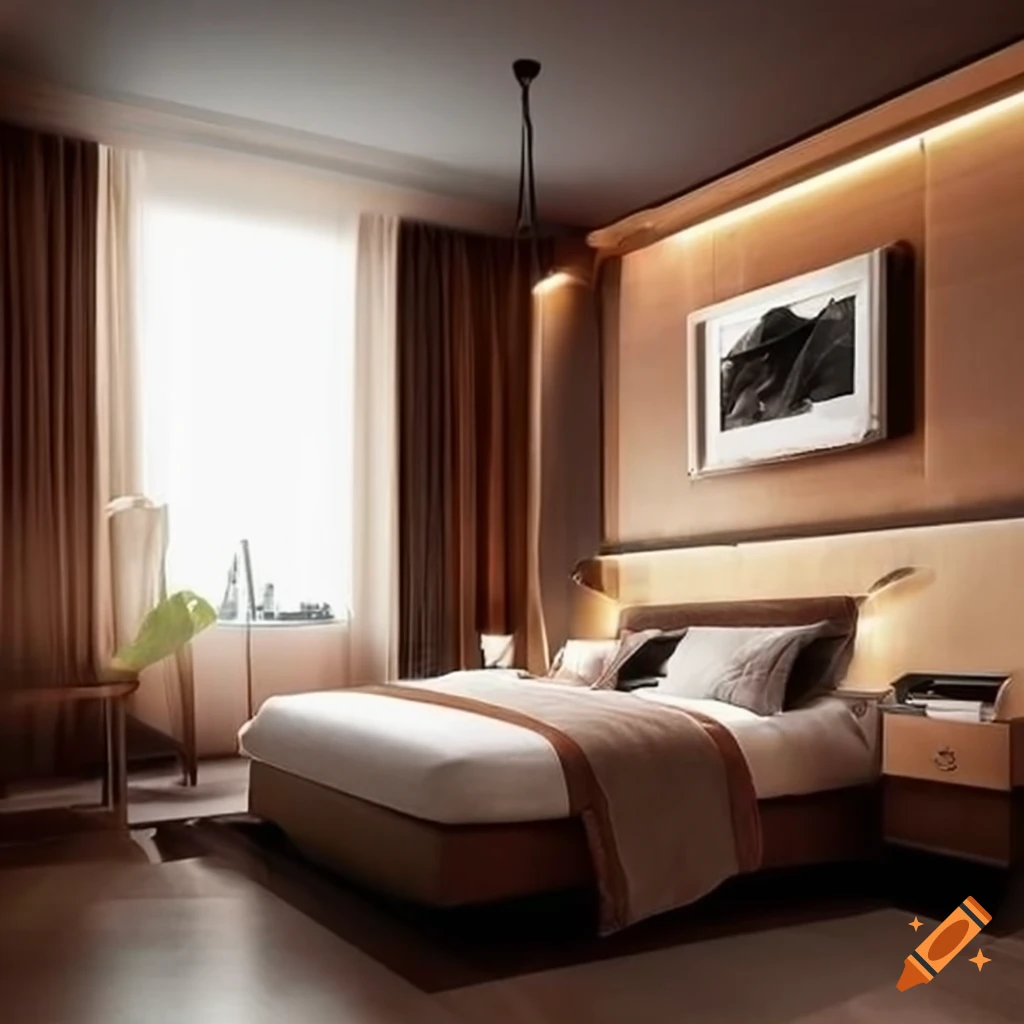 Habitaci\u00f3n de hotel con cama doble, armario, televisi\u00f3n, escritorio, sof\u00e1 y cuarto de ba\u00f1o