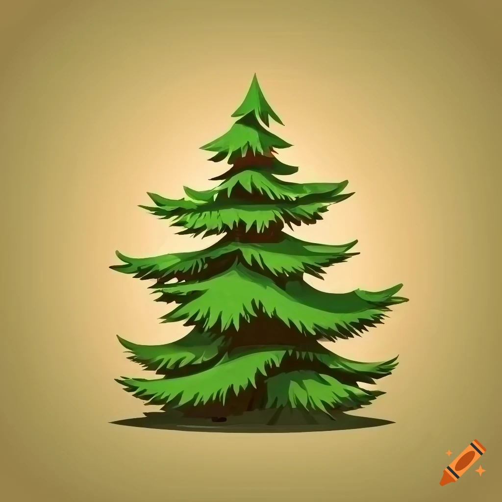 Detailed cartoonstyle conifers in high resolution on Craiyon