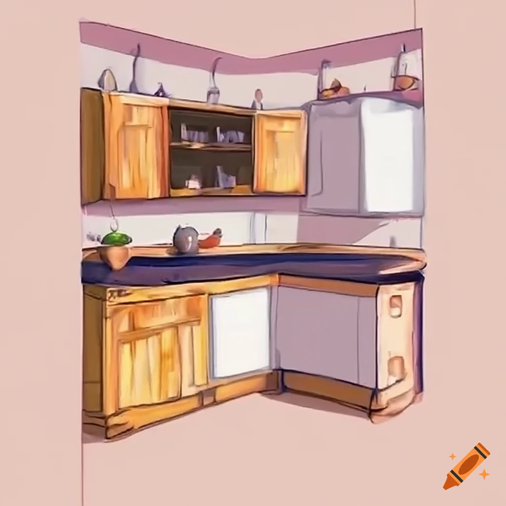 Kitchen slab corner on Craiyon