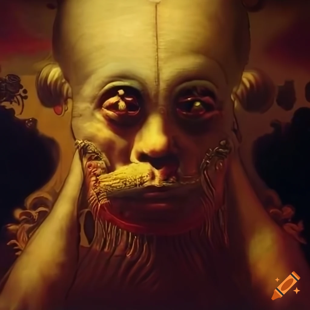 Voodoo Loa Shunga Baroque mural painting in a unique style and ultra high resolution