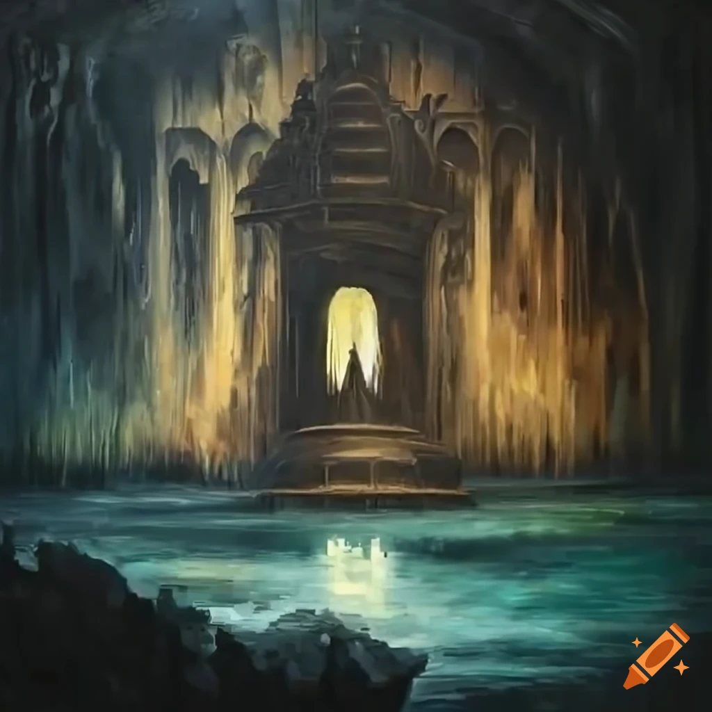 Map of an underground lake temple