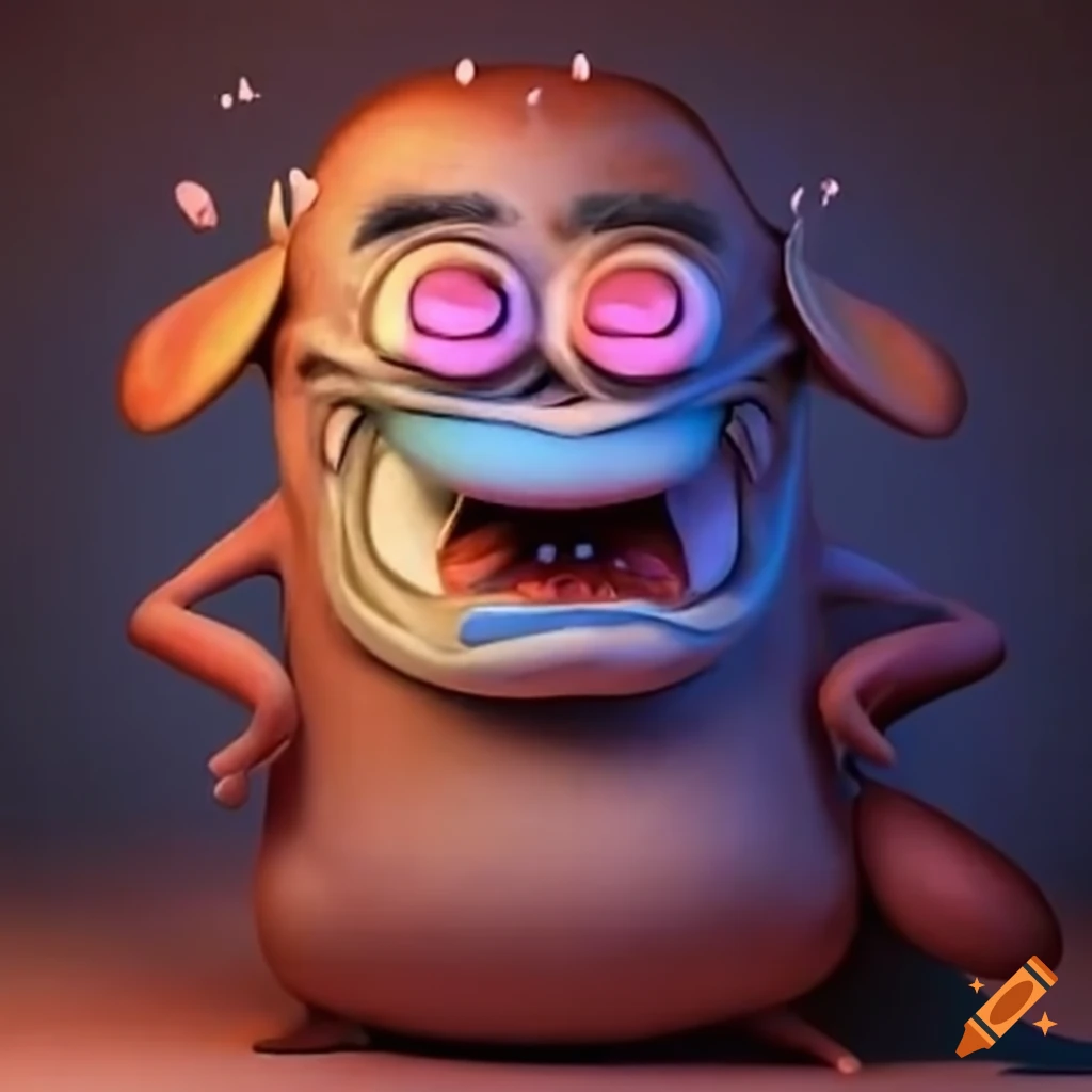 Ren & stimpy sleeping in bed on Craiyon