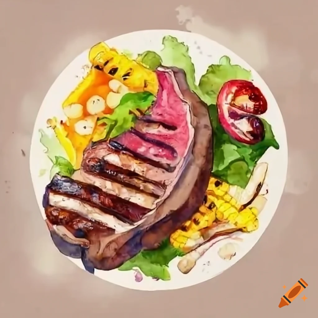 Juicy steak, grilled corn, and fresh salad meal