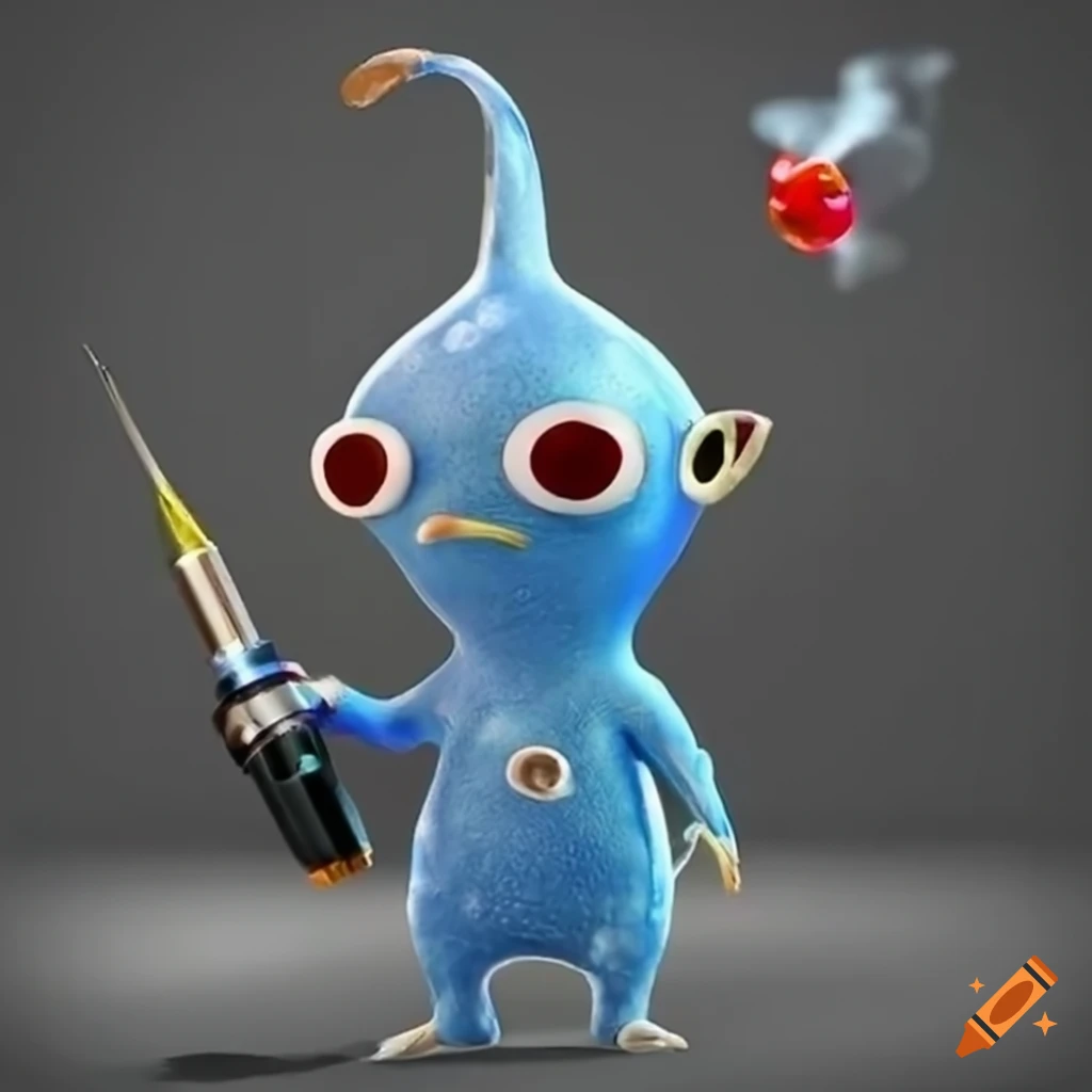 Pikmin 4 character with a vape pen