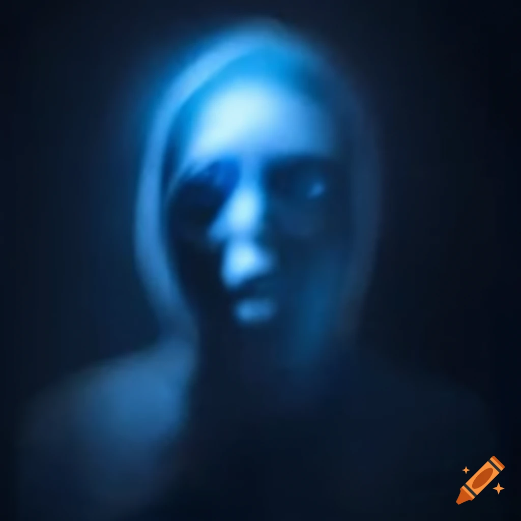 Transparent soul manifesting in a house with paranormal aura