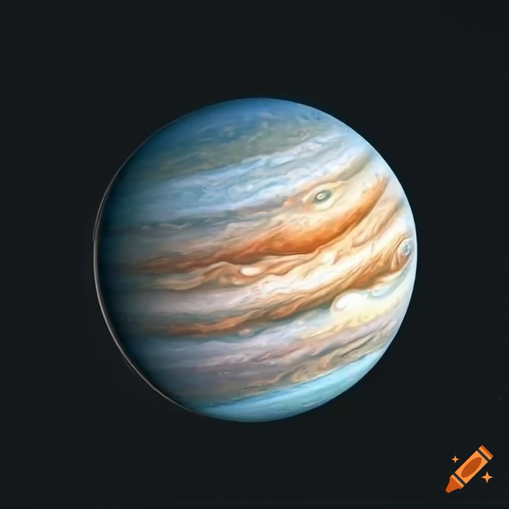 Jupiter planet on black background in lofi style