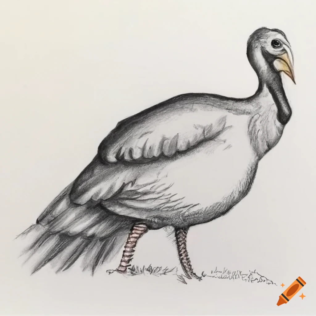 Realistic drawing of a turkey on Craiyon