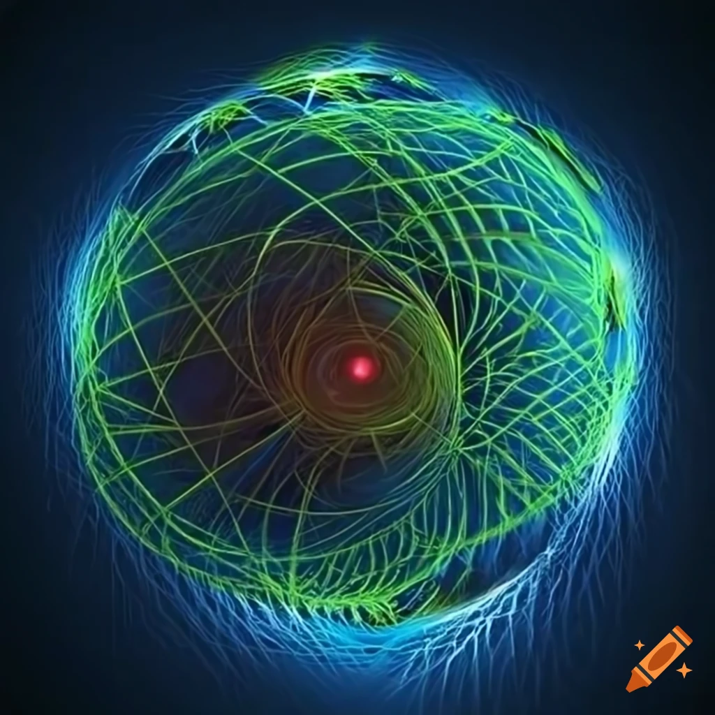 Visual representation of atoms combining to create a powerful energy