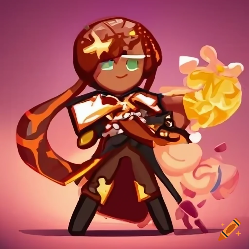 Male lava cake cookie from cookie run kingdom game on Craiyon