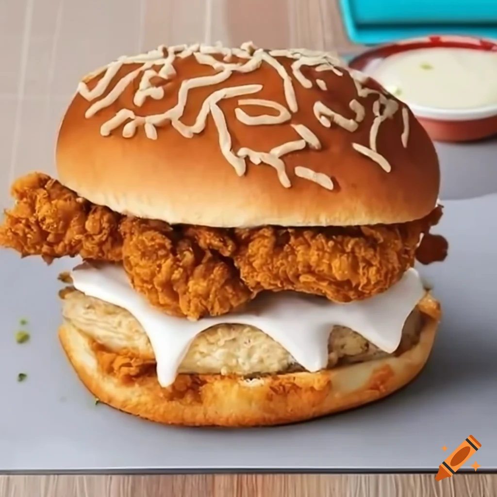 Zinger burger with crispy chicken on Craiyon
