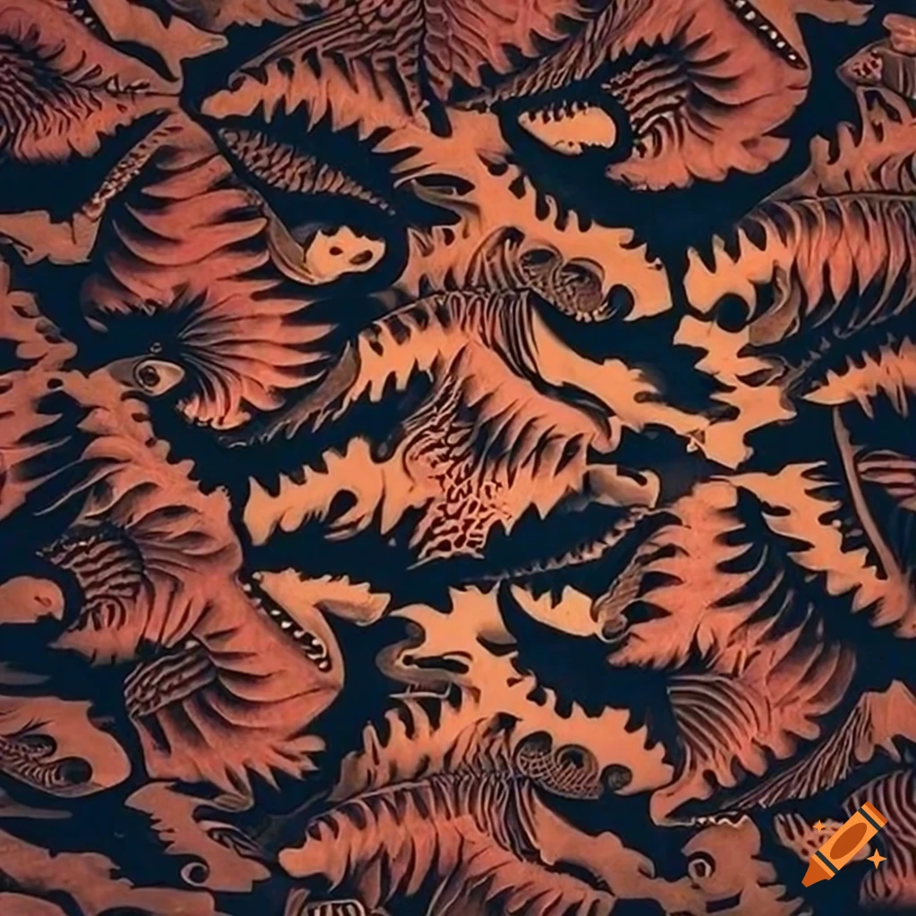 Mc escher fish and scale artwork on Craiyon