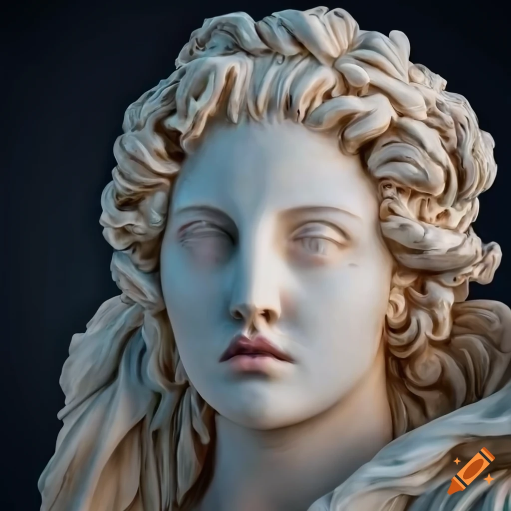 Greek woman bust statue on Craiyon