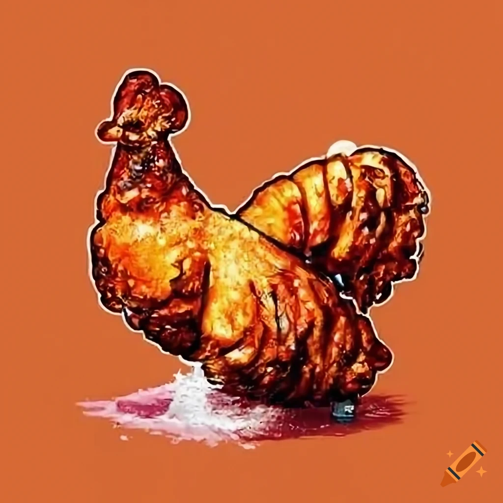 Fried chicken shop window graphics design on Craiyon