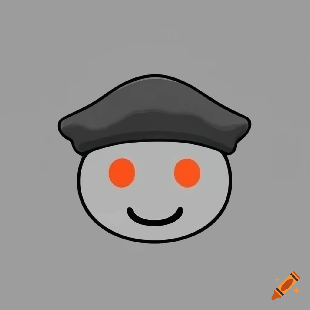Stylish Reddit logo with a French beret