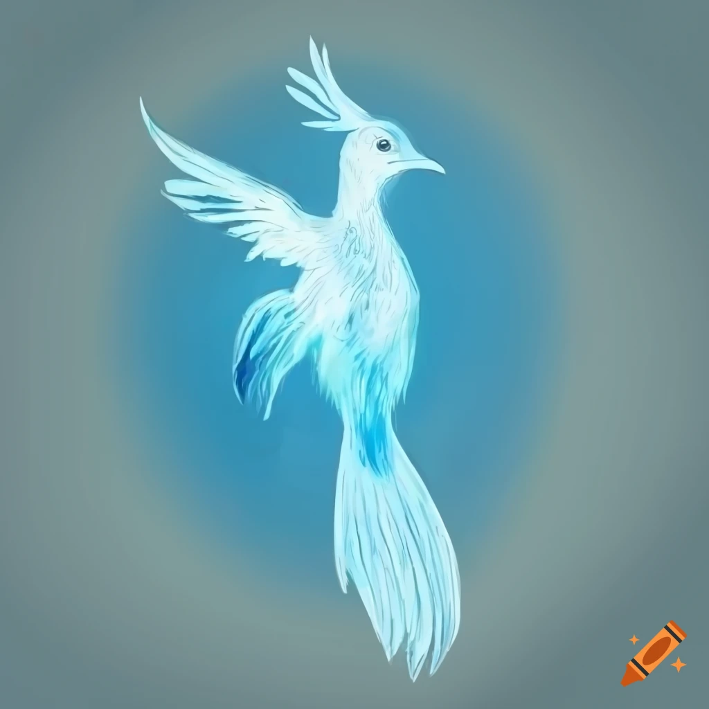 Drawing of a bird patronus charm in illuminated hogwarts style on Craiyon