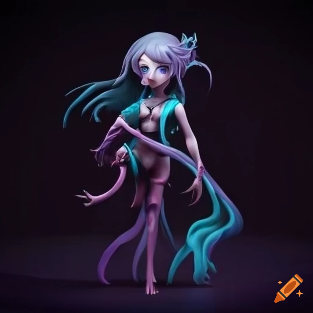Figure with a dark punk-style aura
