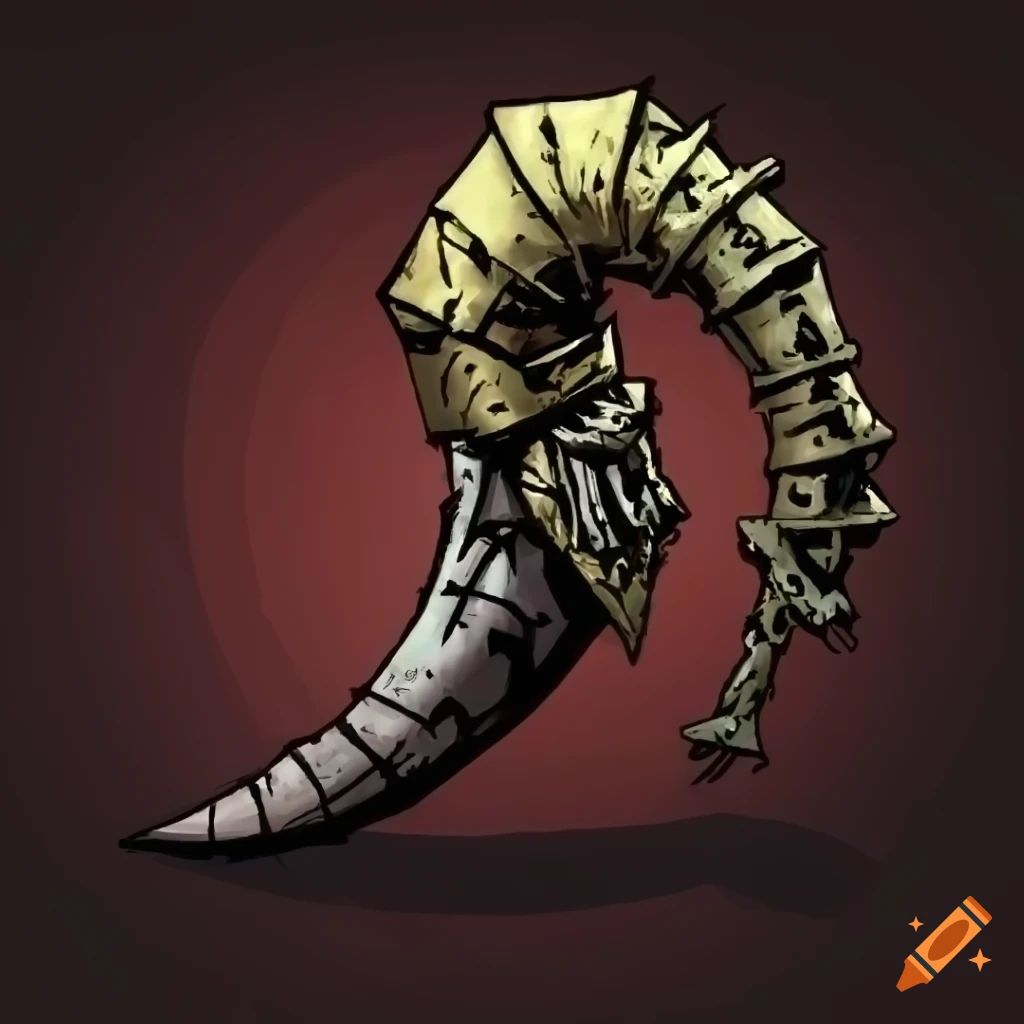 Ornate war horn in the style of Darkest Dungeon