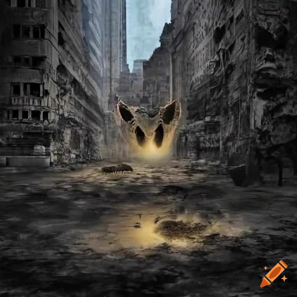 giant-dinosaur-footprint-in-a-destroyed-city-on-craiyon