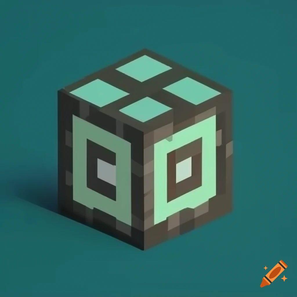 Isometric cube minecraft block idea on Craiyon