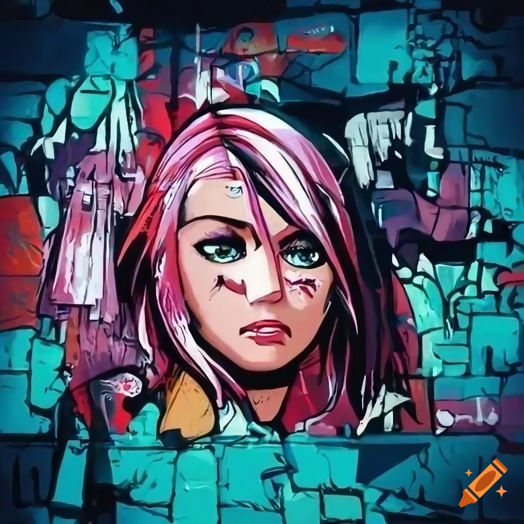 Brick wall graffiti vector street art on Craiyon