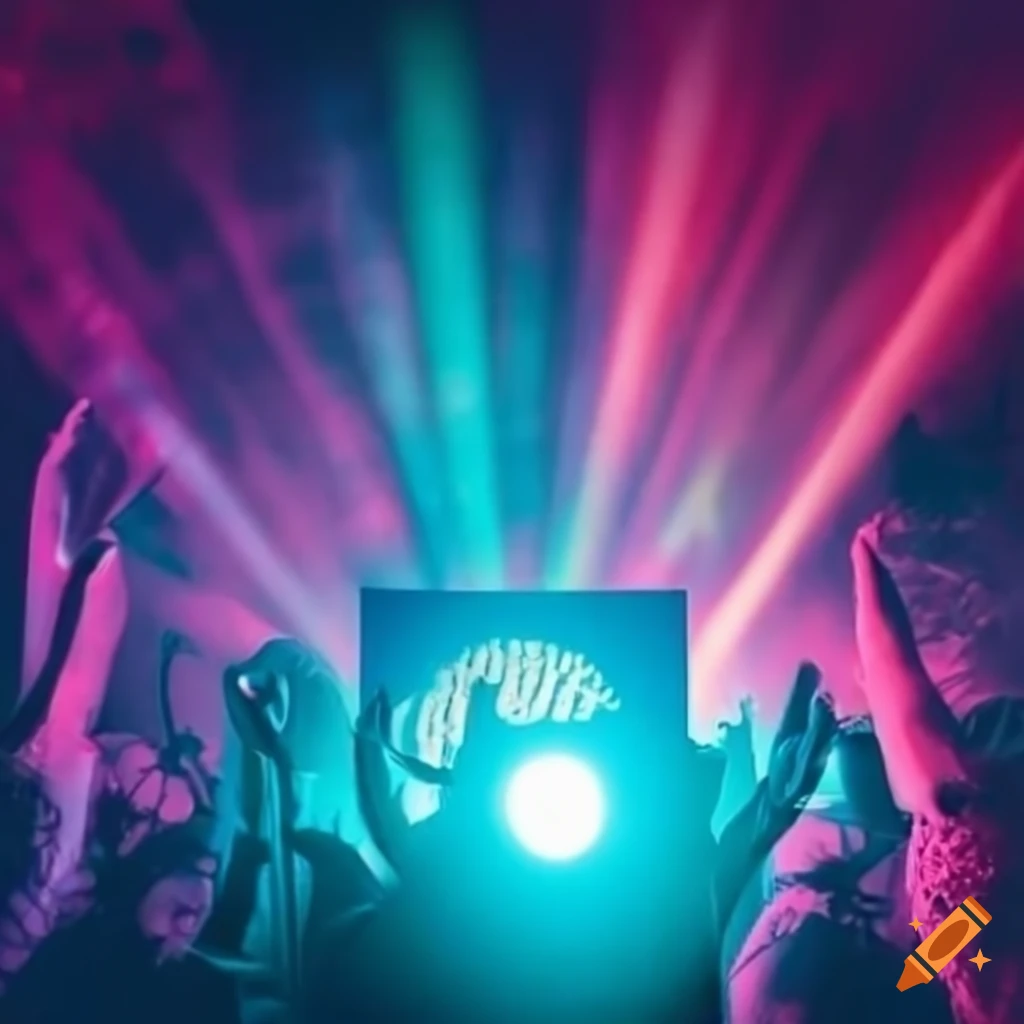 Colorful 30th birthday rave party invitation on Craiyon