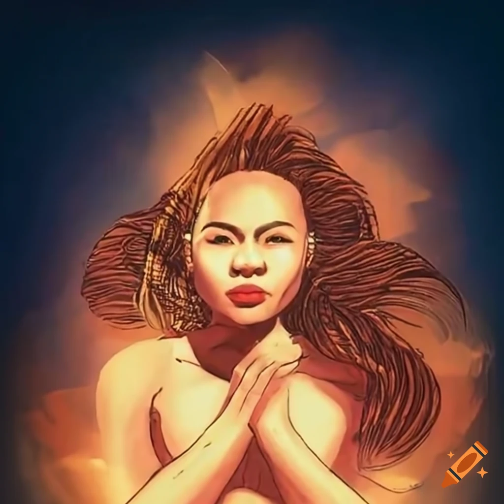 Empowered Pacific Islander woman reaching for the shining stars