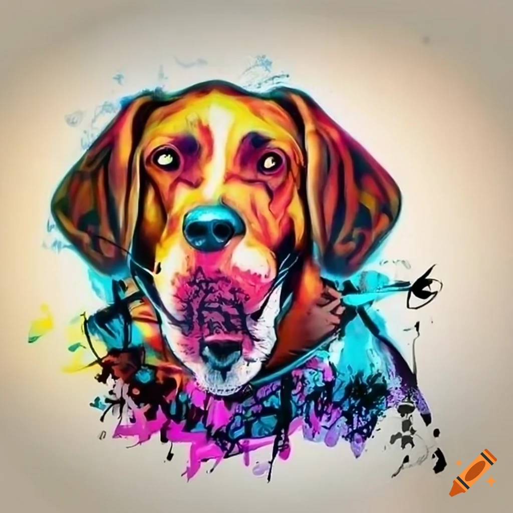 Graffiti art of a dog on Craiyon