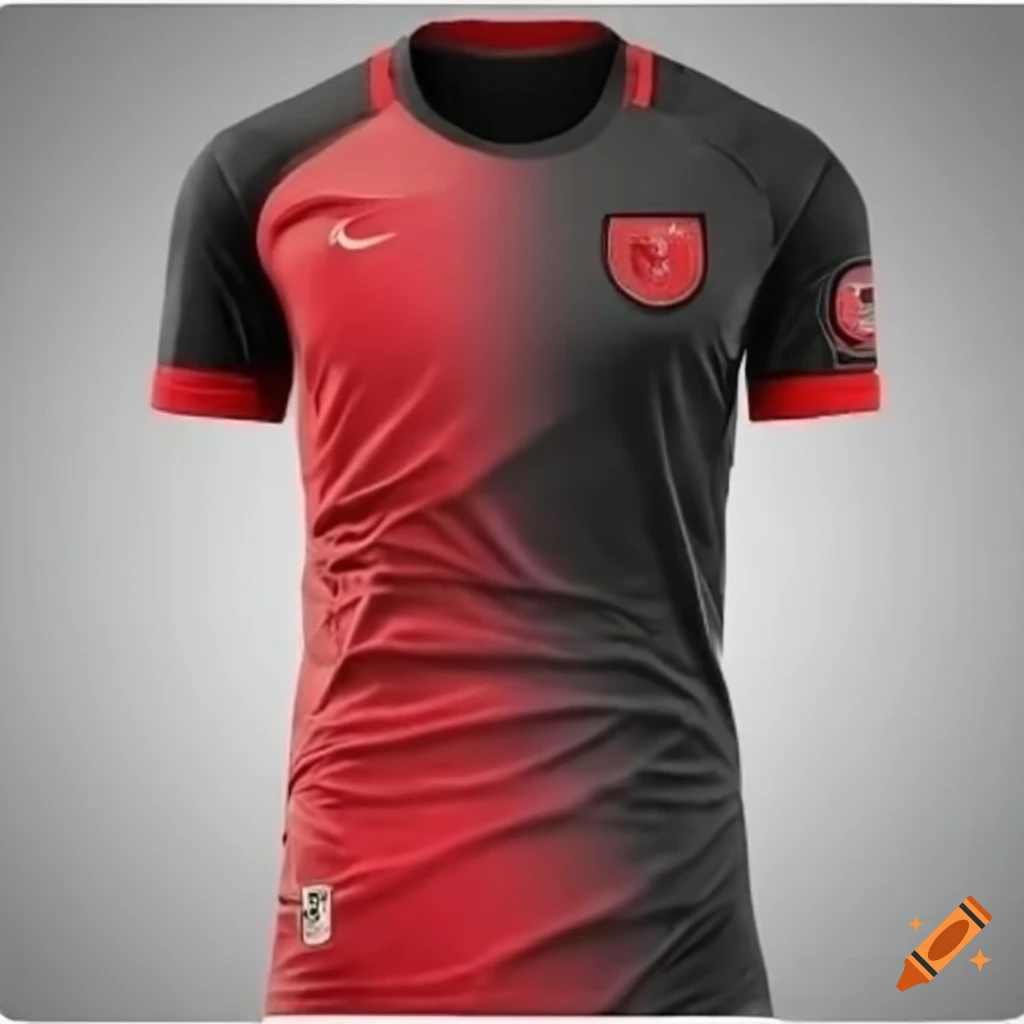 Red and black football jersey with jusc logo, name varun, and number 21