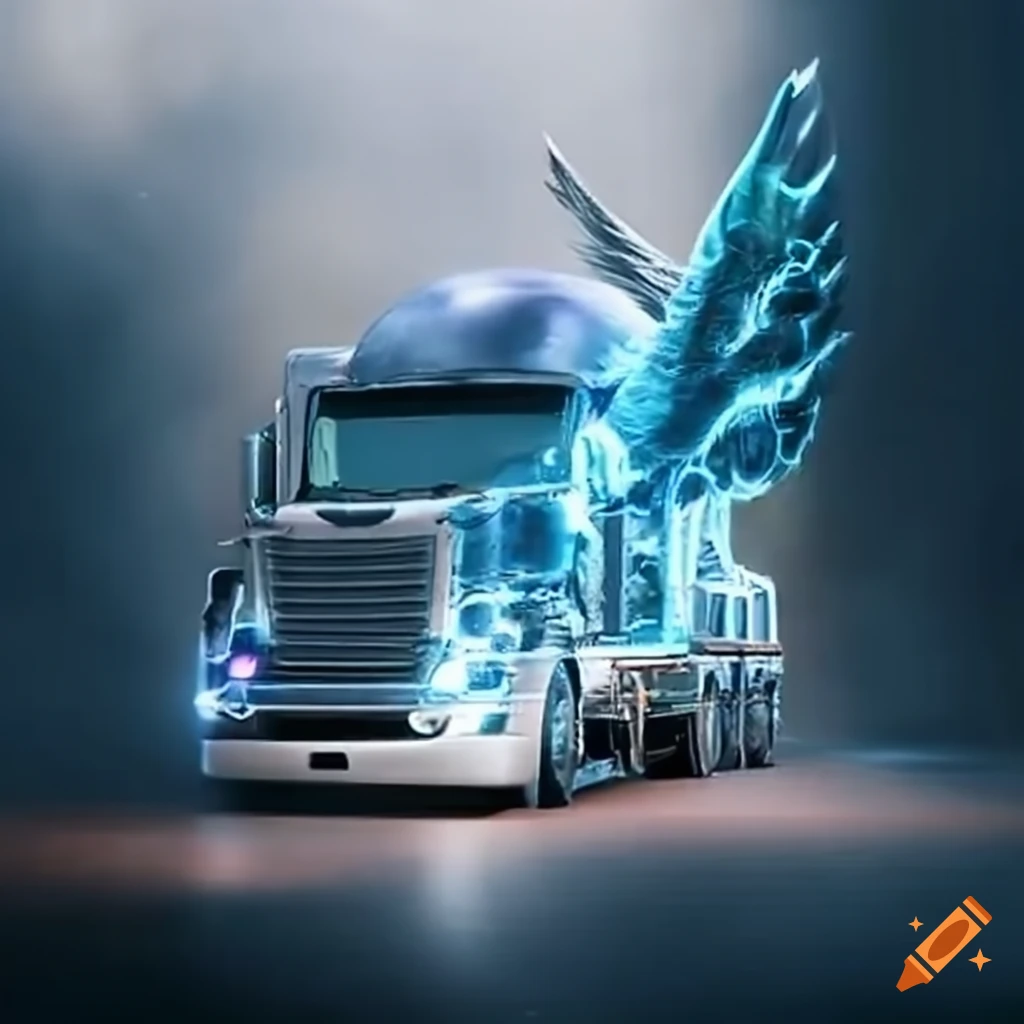 Pegasus driving a truck on Craiyon