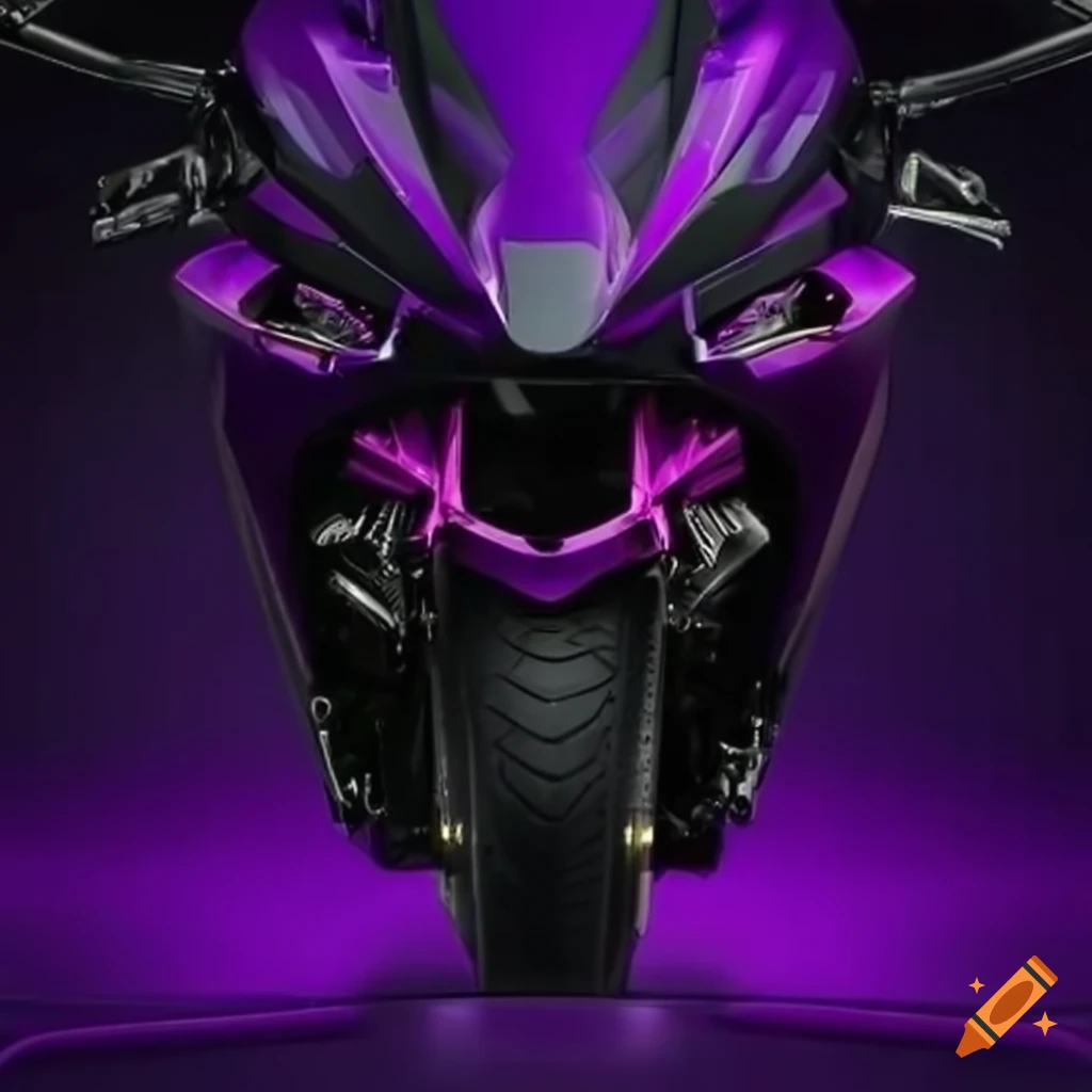Moto r6 600 matte black with purple accents on Craiyon