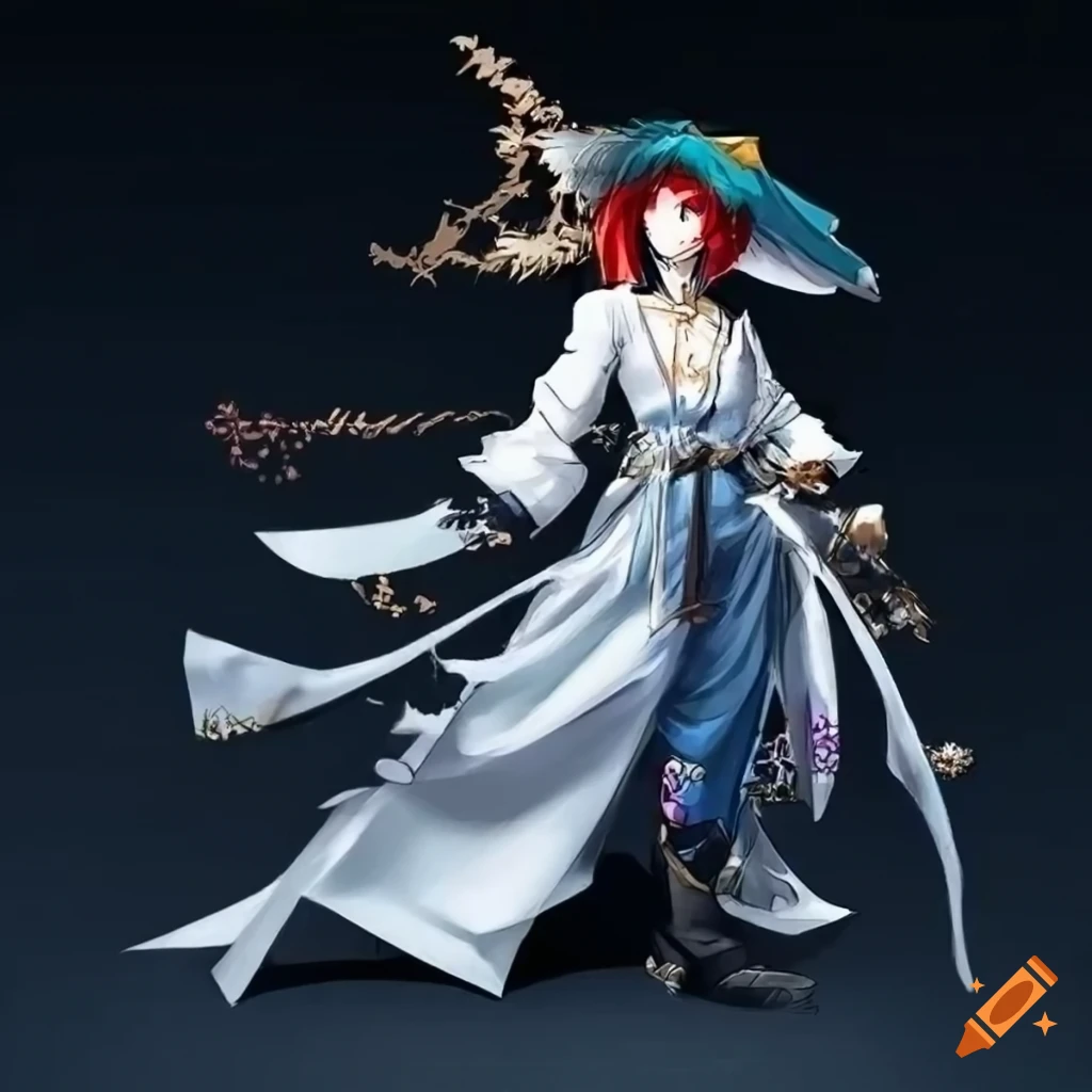 Night ukiyo-e fusion with luxury white scarecrow