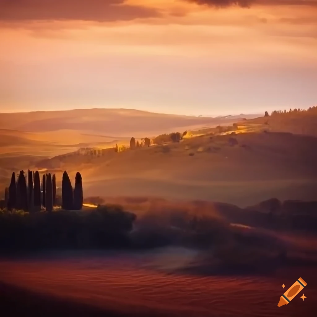 Tuscan farmhouse in the sunny Italian countryside
