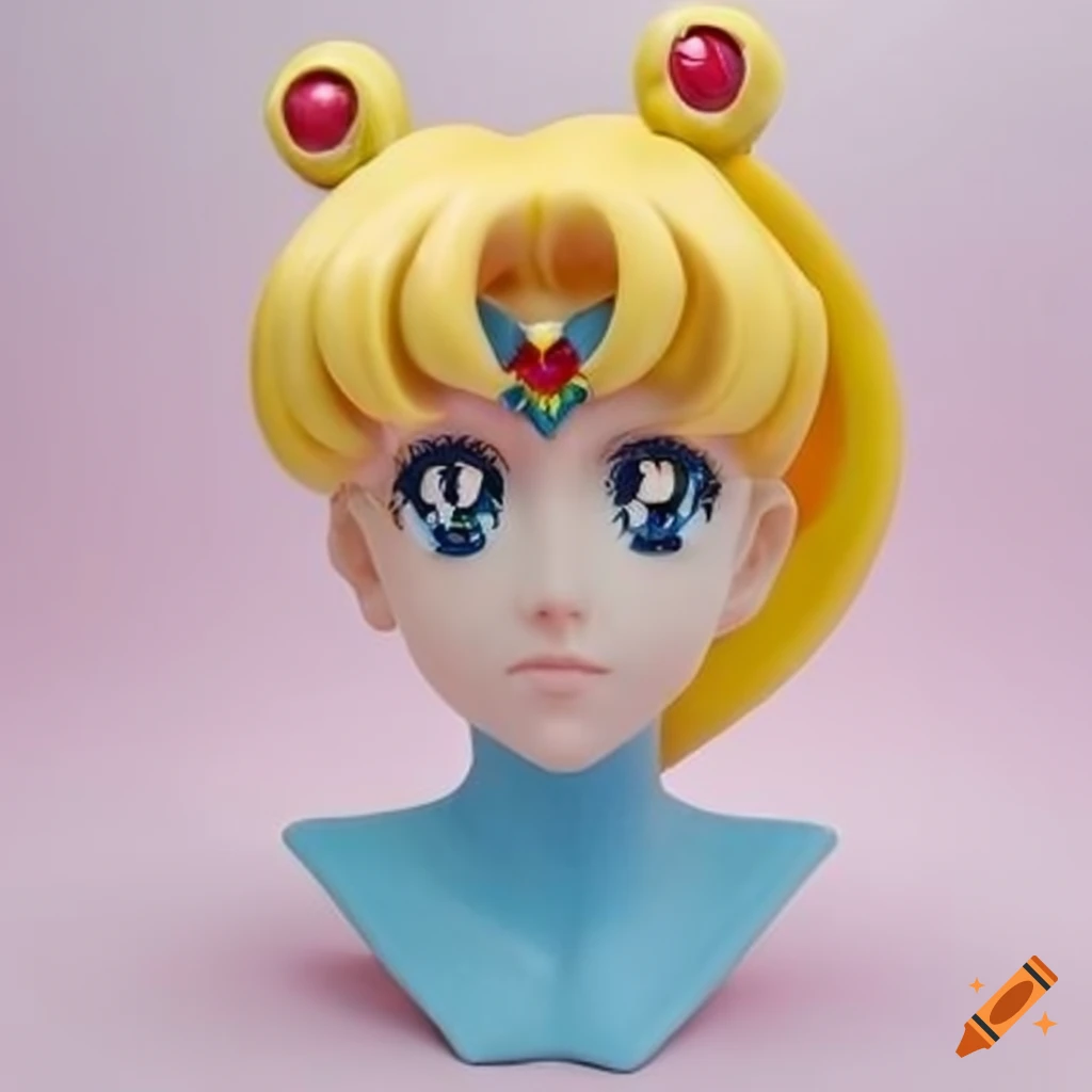 Pastel neo-classical plastic bust of Sailor Moon
