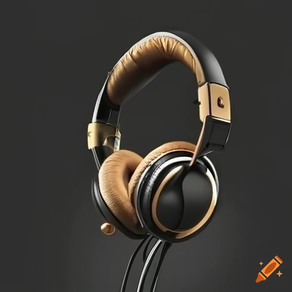 Black and gold flake headphones for multilingual communication