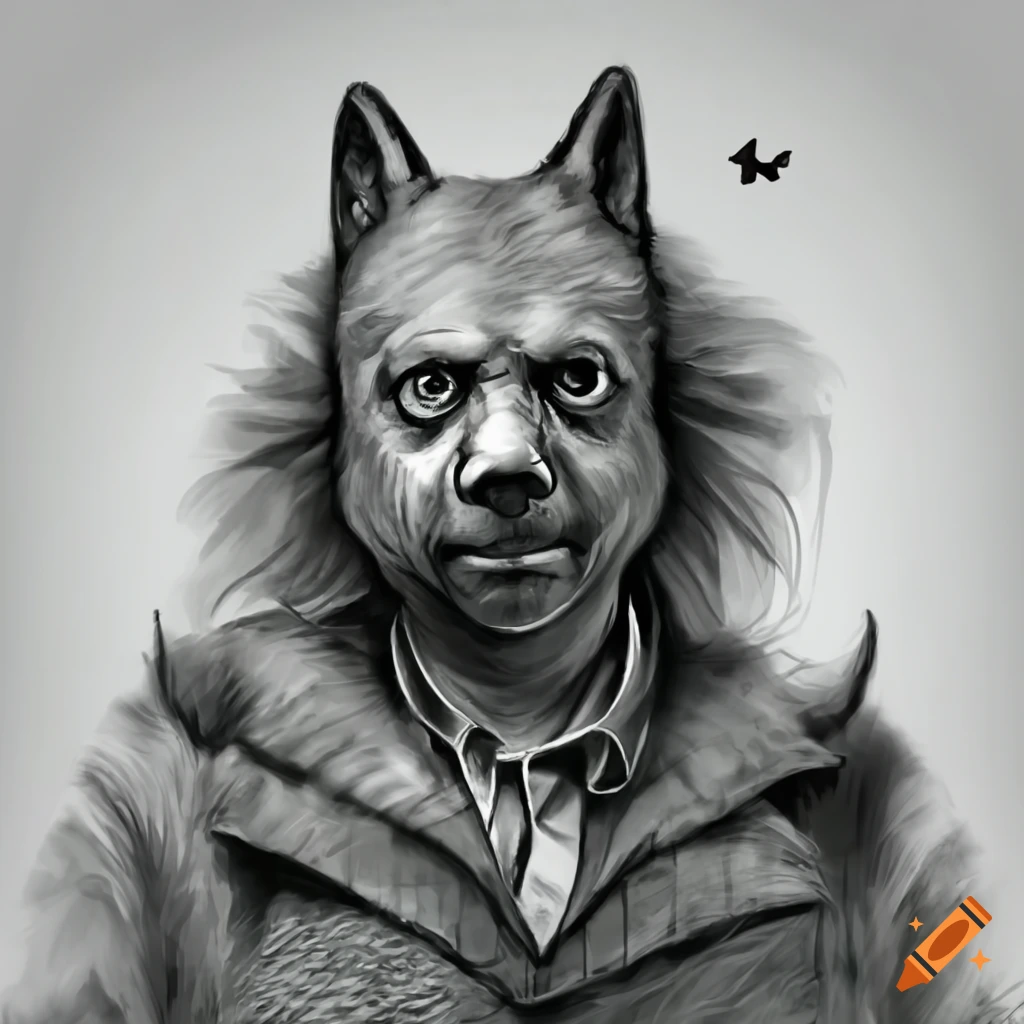 Man in a wolf costume on Craiyon