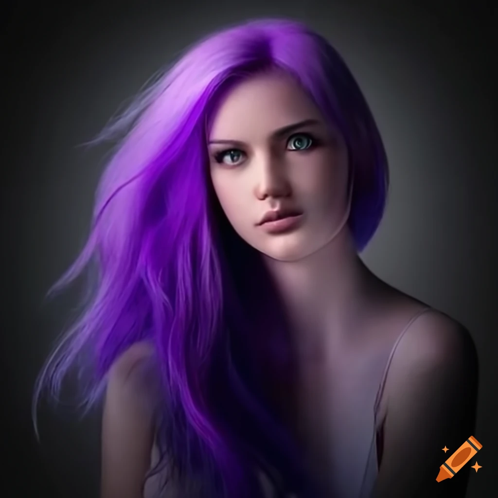 Woman with violet hair