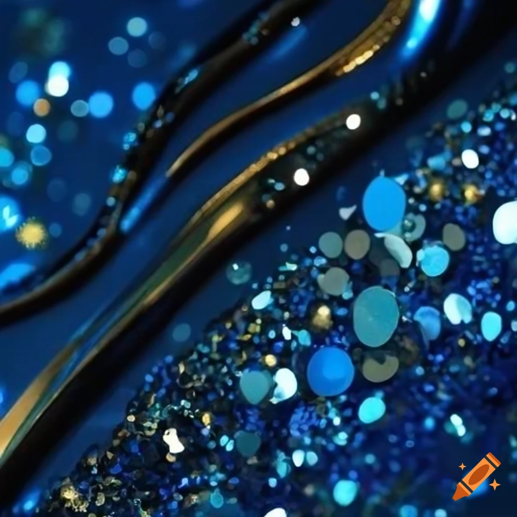 Blue and gold sequins