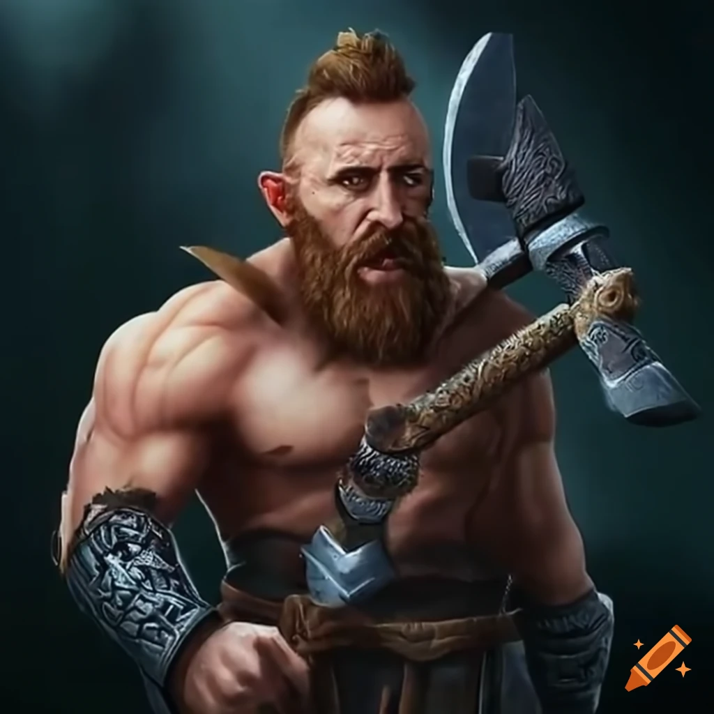 Alex Volkanovski viking with two axes