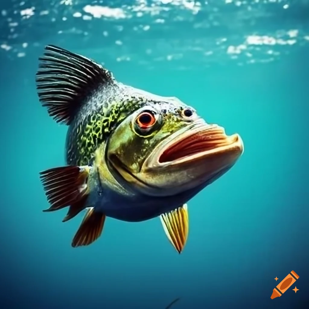Bass fish underwater on Craiyon