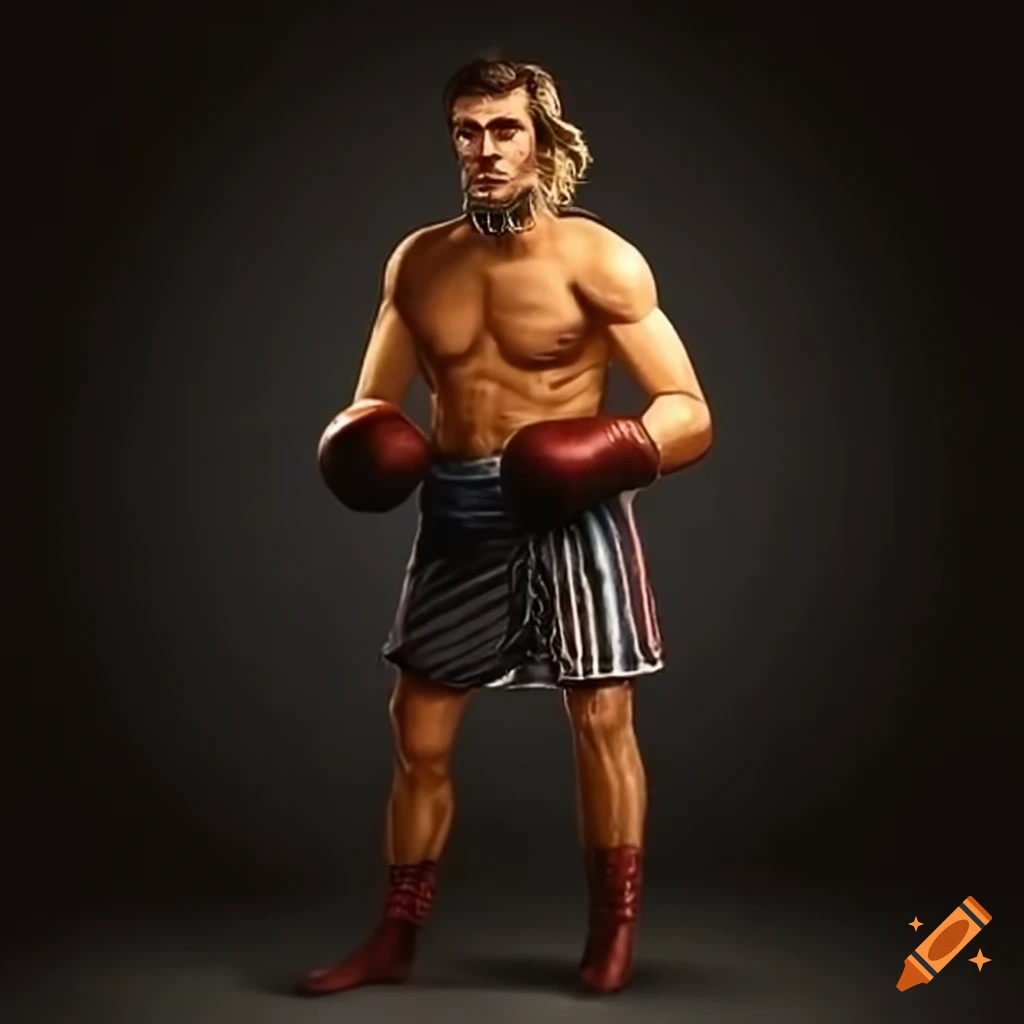 Full body portrait of andrew jackson as a boxer on Craiyon