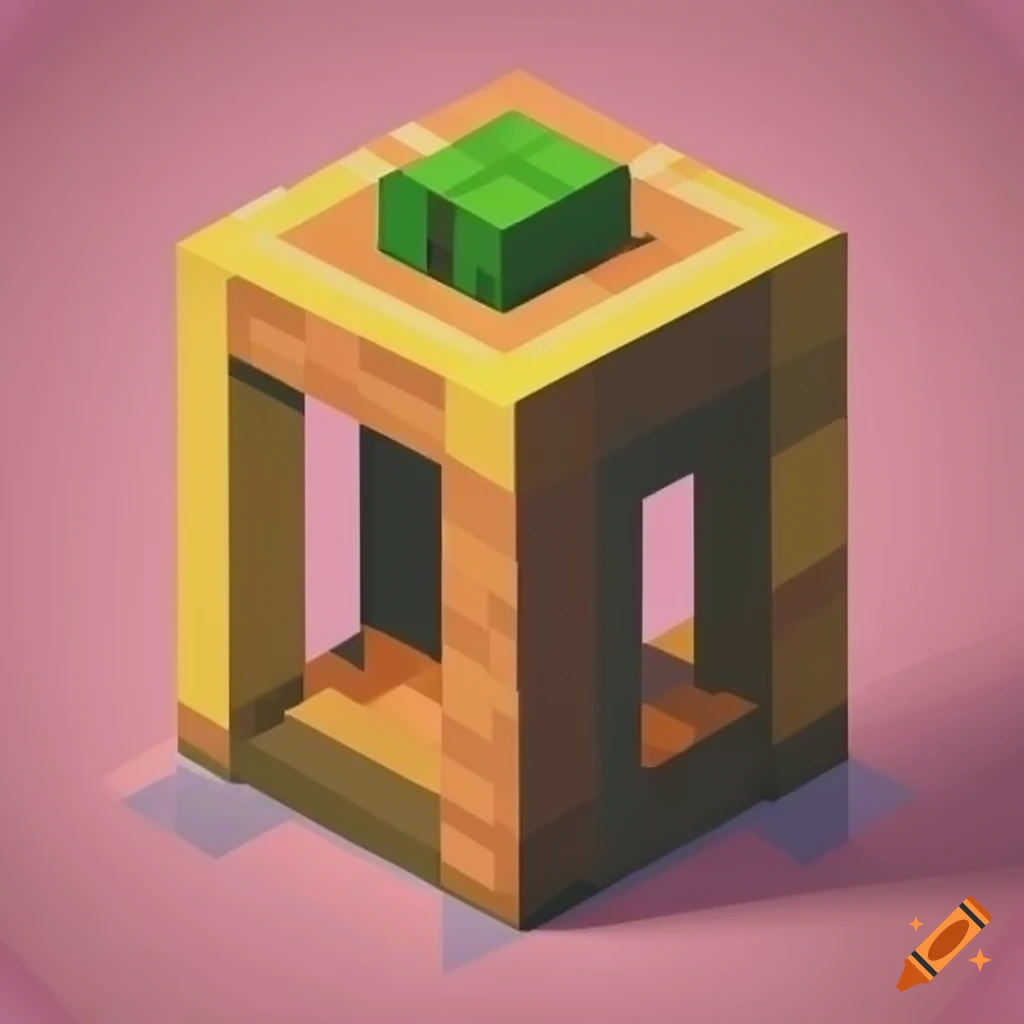 Isometric cube minecraft block idea on Craiyon
