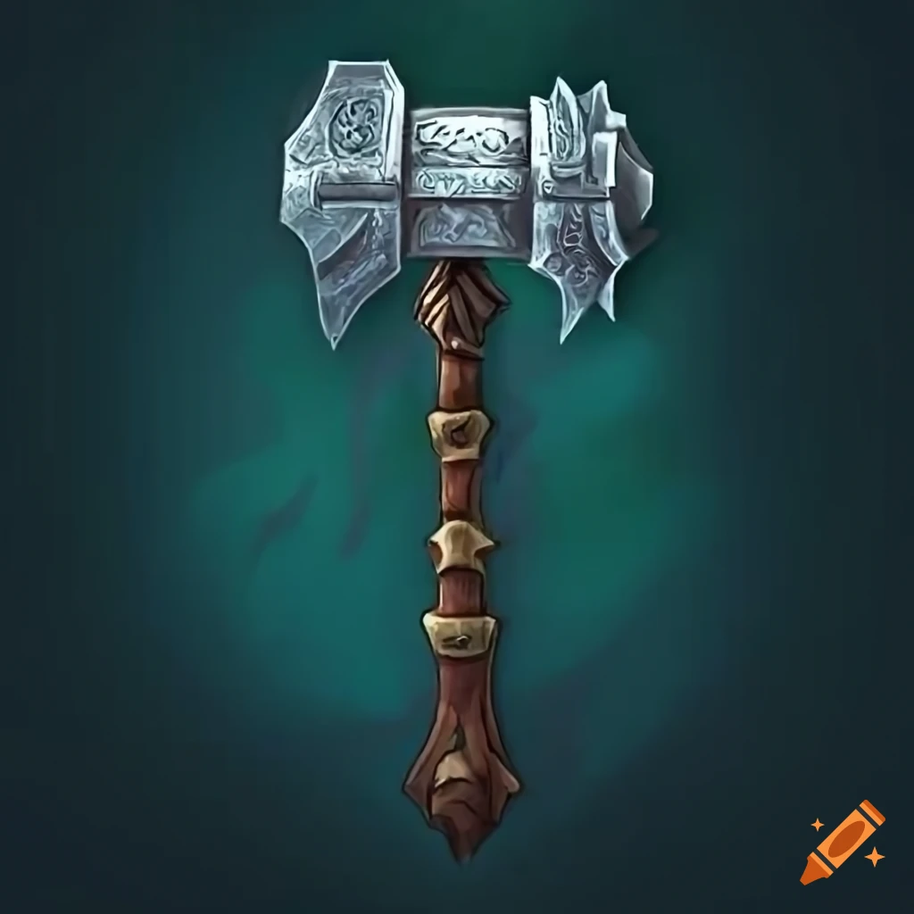 Spiritually infused hammer weapon for dungeons and dragons on Craiyon