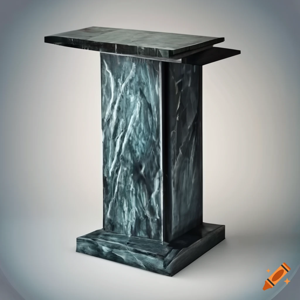 Marble lectern on a raised platform for a speech on Craiyon