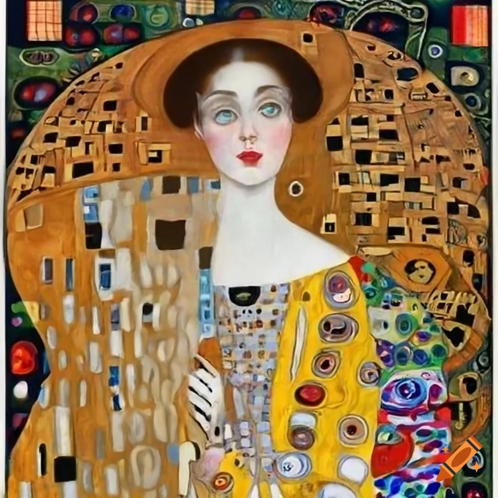 The War tarot card in Klimt style