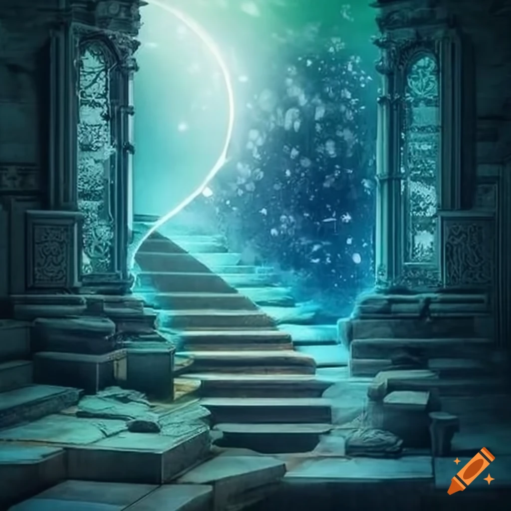 Hidden staircase-portal leading to different versions of heaven
