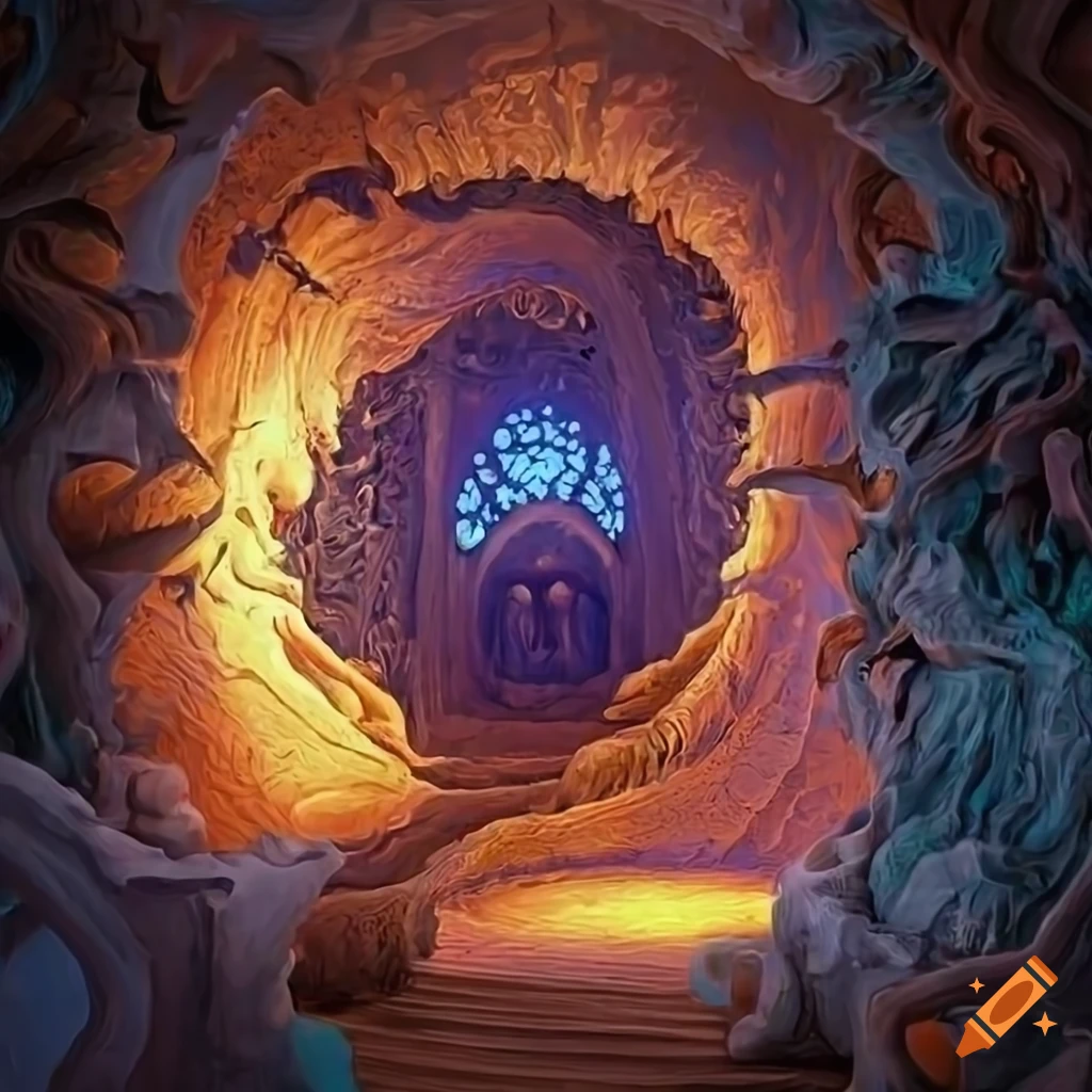 Hidden portal bust with intricate layering and stunning lighting on Craiyon